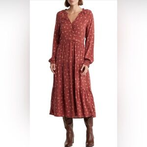 Lucky Brand Rust Maxi Dress NWT Small